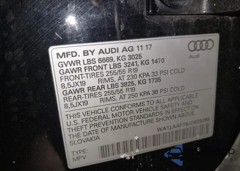 2018 Audi Q7 3.0T Premium из США, поврежденный, VIN WA1LAAF76JD025266